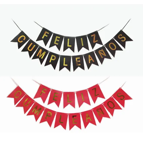 Spanisches Feliz Cumpleaños Geburtstagsbanner Goldprägung Papier Girlande Für Party Dekoration Festliche Girlande Für Feiern Zuhause Schule