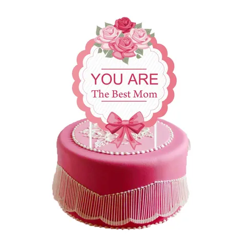 Mother's Day Party Decoration Kit Pink Latex Balloons Paper Banner Cake Toppers Spiral Swirls For Best Mom Ever Home Decor