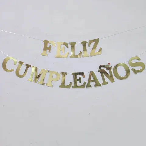 Spanisches Feliz Cumpleaños Geburtstagsbanner Papier Metallic Spiegel Wimpelkette Girlande Hängende Dekoration Für Party