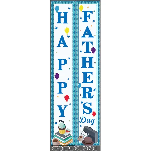 Father's Day Porch Banner Set Polyester Plaid Mustache Bow Tie Decorative Hanging Flag For Father Party Home Outdoor Decor