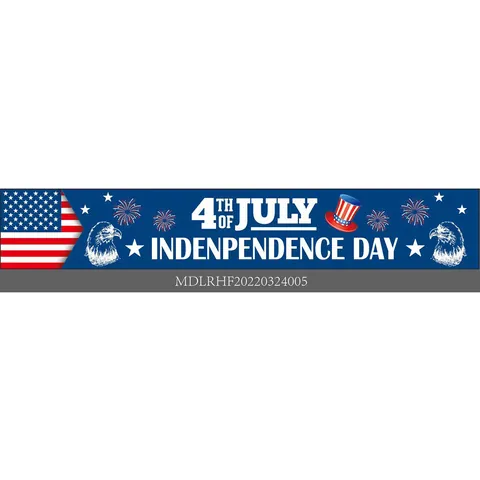 Πανό Ημέρας Ανεξαρτησίας Happy 4th Of July Πολυεστέρας Αμερικανική Σημαία Αστέρια Ρίγες Αυλή Υπαίθρια Πατριωτική Διακόσμηση Πάρτι