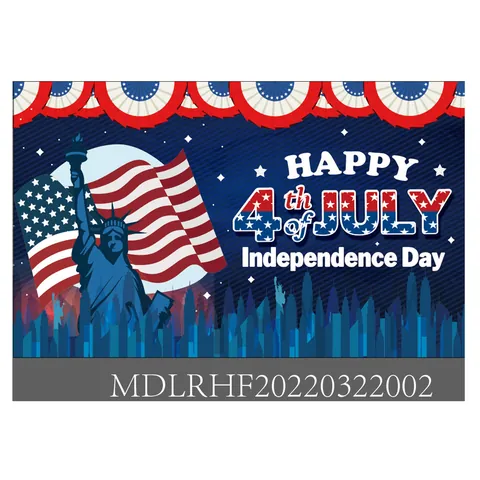 Independence Day Party Banner Polyester Fabric July Fourth Decoration Backdrop Happy USA Flag Theme Celebration Background