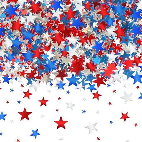 Red White Blue Independence Day Star Confetti PVC Metallic Glitter Star Sequins For July 4th Memorial Day Patriotic Party Table Decorations