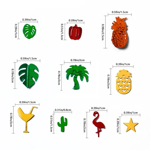 Confetti per Feste Tropicali Fenicottero Ananas Foglia di Monstera Cactus Decorazione Tavola Estiva Luau Glitter Metallico