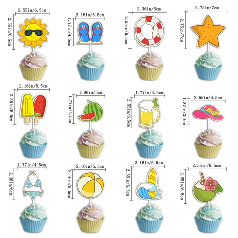 Summer Party Decoration Set Paper Burlap Banner Flamingo Pineapple Cake Toppers Tropical Beach Theme Birthday Supplies