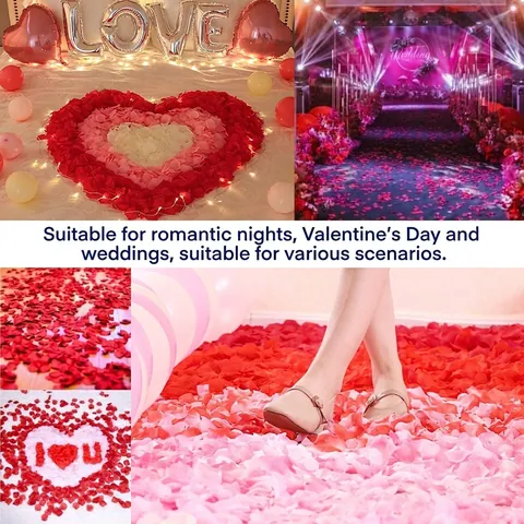 Artificial Rose Petals Non-woven Fabric Romantic Wedding Party Celebration Decor For Valentine's Day Proposal Table Scatters