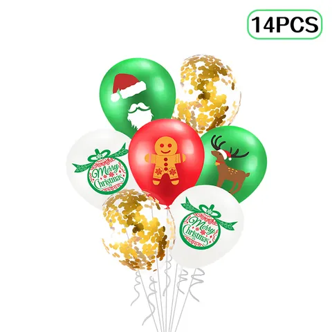 Decoración Navideña Globo de Látex Reno Papá Noel Estampado Confeti Globos Para Casa Fiesta Decoración Adorno Festivo
