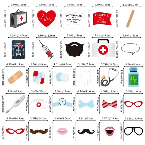 Accessori per Photo Booth a Tema Medico per Laurea Medico Infermiera Decorazione in Cartoncino Oggetti di Scena Divertenti