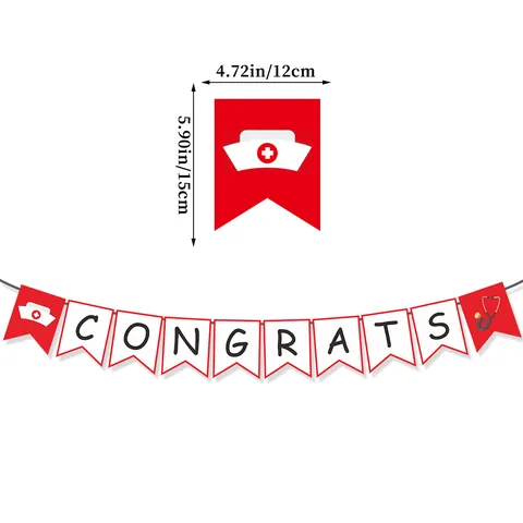 Nurse Graduation Party Banner Congrats Nurse Garland Medical Healthcare Theme Hanging Decoration For Nursing Student Celebration