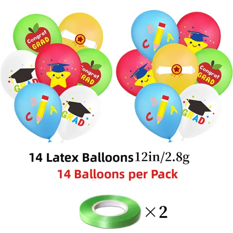 Lot de Ballons en Latex Mat pour Remise des Diplômes Préscolaires Motifs Chapeau de Gradué pour Fête