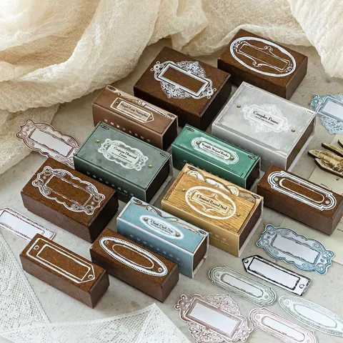 Vintage Buchenholz Gummi Rand Stempel Archiv Serie Für DIY Scrapbooking Journal Dekoration Hand Account Holzstempel