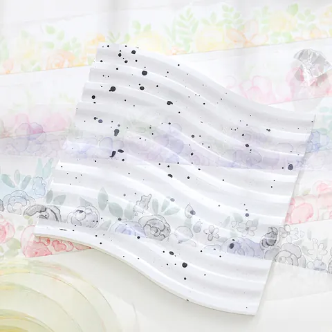 Watercolor Floral PET Decorative Tape Vintage Flower Washi Tape Die-cut For Scrapbooking DIY Crafts Hand Account Decoration