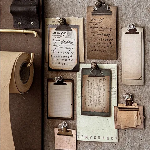 Adesivi Scrapbooking in Carta Telata Vintage Etichette Decorative in Cartone Rigido per Fai da Te Artigianato e Diari