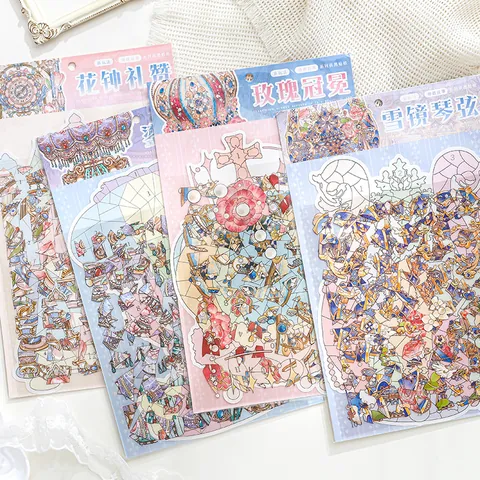 Empire Vergangenheit Serie DIY Puzzle Aufkleber Wasserdicht Vintage Barock Buntglas Dekorative Aufkleber Für Handkonto Journaling Handwerk