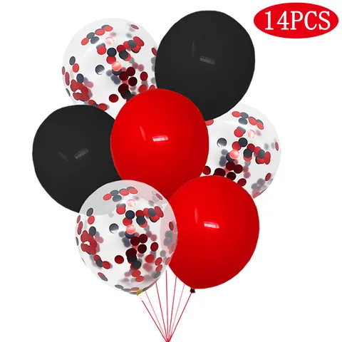 Christmas Red Black Sequin Latex Balloons For Birthday Wedding Party Decoration Festive Round Balloons With Ribbons