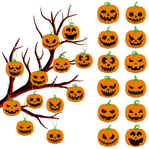 Halloween Pompoen Schedel Papieren Hanglabels Met Henneptouw Voor Buiten Tuin Veranda Feestelijke Feest Sfeer Decoraties