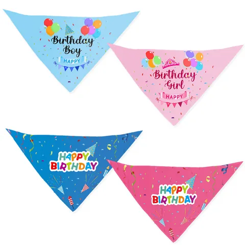 Pet Birthday Party Decorations Set Dog Birthday Bandana With Sequined Party Hat Bow Tie And Happy Birthday Banner For Cats Dogs