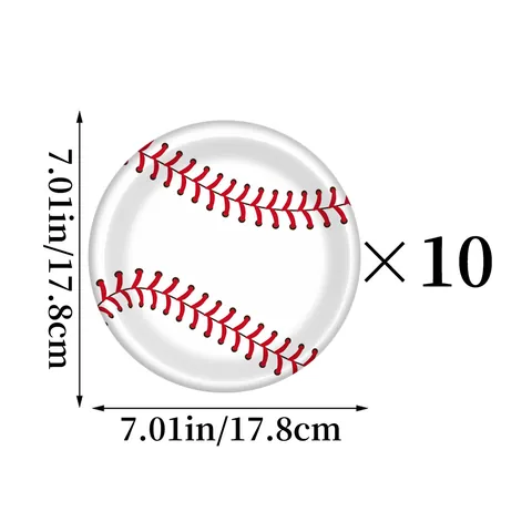 Stoviglie Usa e Getta Baseball Piatti Bicchieri Posate Plastica Bianca Decorazioni Compleanno Sport