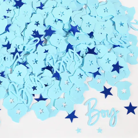 Coriandoli per Festa di Rivelazione del Genere Baby Shower Decorazioni da Tavola in Carta Con Stelle e Forme di Pagliaccetto