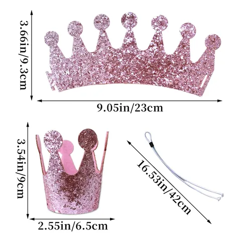 Pet Birthday Crown Hat Glitter Sequin Party Decoration For Dogs Cats With Adjustable Elastic Strap Headwear Photography Props