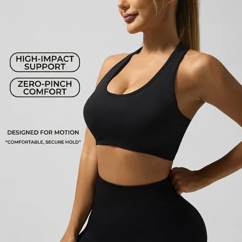 Naadloze Sportbeha Met U-hals Voor Dames Racerback Ademende Schokbestendige Yoga Tanktop Voor Fitness Hardlopen