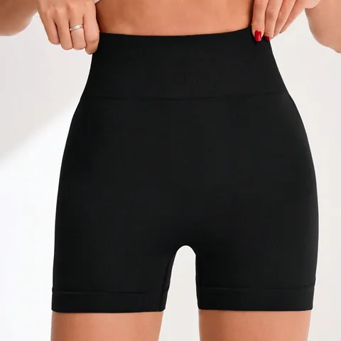 Women Large Size High Waist Yoga Shorts Tummy Control Butt Lift Seamless Athletic Workout Bottom For Gym Running