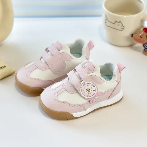 Baby Toddler Walker Shoes Cartoon Astronaut Non-Slip Soft Sole Casual Sneakers For Boys Girls Magic Tape Closure Synthetic Leather First Walker Shoes