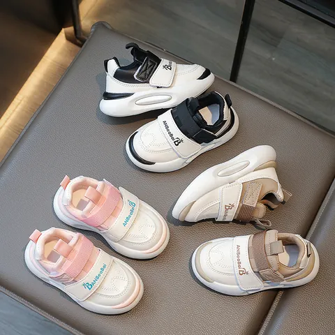 Scarpe Sportive per Bambini alla Moda Ragazzi Ragazze Stampa a Lettere Sneakers Casual Traspirante Antiscivolo Chiusura a Strappo