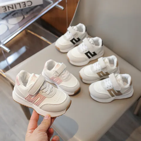 Toddler Kids Casual Running Shoes PU Leather Sneakers Magic Tape Non-slip Breathable Sport Shoes For Boys Girls Daily Outdoor