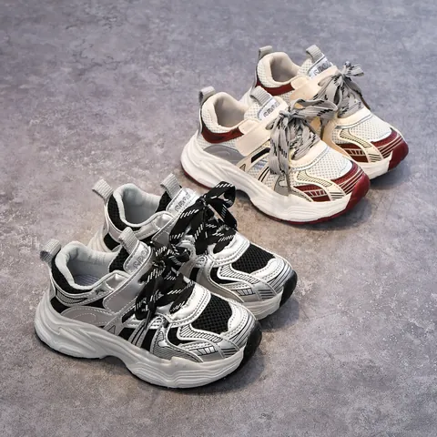 Scarpe Sportive per Bambini Mesh Traspirante Microfibra Antiscivolo Casual Running Stile Old Daddy Sneakers Ragazzi Ragazze