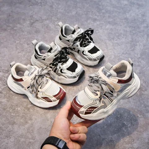 Scarpe Sportive per Bambini Mesh Traspirante Microfibra Antiscivolo Casual Running Stile Old Daddy Sneakers Ragazzi Ragazze