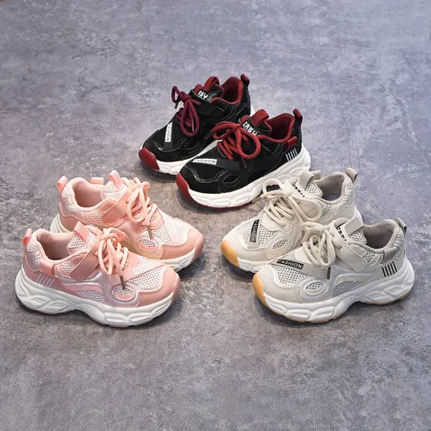 Children's Breathable Mesh Sports Shoes Lightweight Anti Slip Running Sneakers For Boys Girls Fashion Casual Dad Shoes