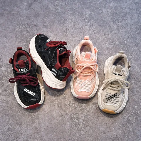 Children's Breathable Mesh Sports Shoes Lightweight Anti Slip Running Sneakers For Boys Girls Fashion Casual Dad Shoes