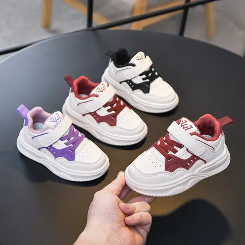 Παιδικά Sneakers Παπούτσια Τρεξίματος Για Αγόρια Κορίτσια Αδιάβροχο PU Δέρμα Hook And Loop Color Block Αθλητικά Παπούτσια