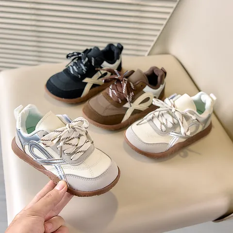 Kids Retro Casual Sneakers Vintage Sports Shoes Non-Slip Lightweight Running Shoes For Boys Girls Rubber Sole Trainers