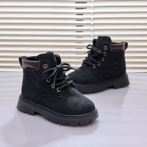 Kids Martin Boots Waterproof Warm Faux Fur Lined Winter Boots For Toddler Boys Girls Side Zipper Non Slip Shoes