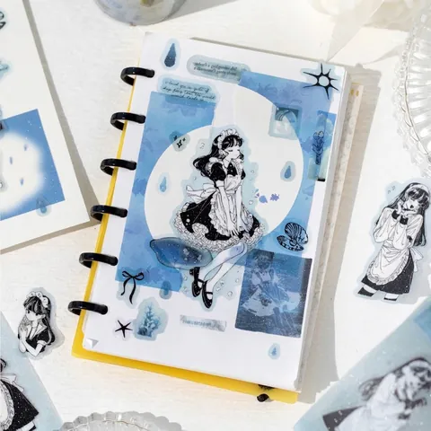 Anime Girl PET Tape Vintage Twilight Series Decorative Masking Tape For Journaling Scrapbooking DIY Art Craft Supplies
