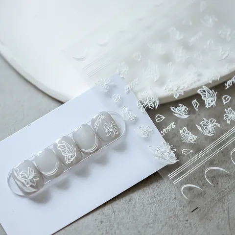5D Relief Nail Art Stickers Flower Butterfly LOVE Design Water Transfer Decals For Women Kids DIY Manicure Decoration