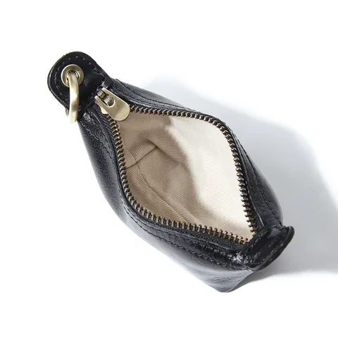 Handmade Vintage First Layer Cowhide Leather Mini Coin Purse Pendant Small Zip Wallet For Men Women Retro Key Storage Bag