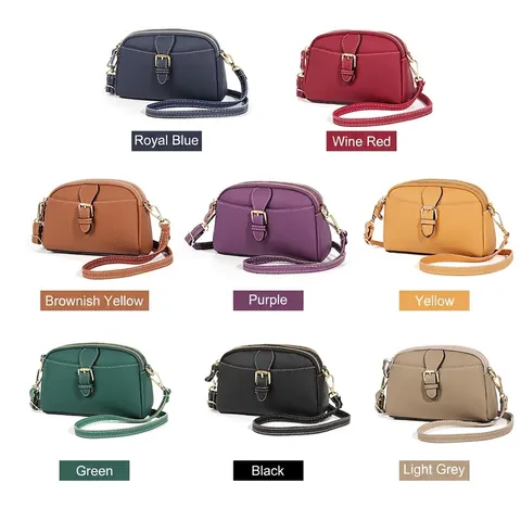 Women First Layer Cowhide Crossbody Bag Large Capacity Litchi Pattern Shoulder Bag Multi Zipper Square Purse Daily Use