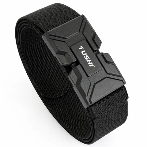 Cinturón Táctico Para Hombre Con Hebilla Magnética Cinturón Elástico de Nailon Trenzado Liberación Rápida Ajustable Cinturón Deportivo Resistente