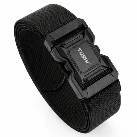 Cinturón Táctico para Hombre Nailon Elástico Tejido Con Hebilla Magnética de Liberación Rápida Cinturón Elástico Funcional para Senderismo al Aire Libre
