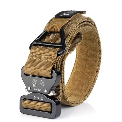 Cintura Tattica da Uomo in Nylon Robusto per Addestramento All'aperto Con Fibbia a Sgancio Rapido in Lega di Alluminio Anello a D Fettuccia di Salvataggio
