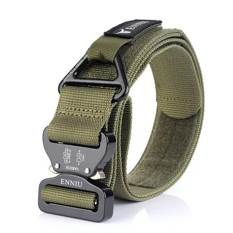 Cintura Tattica da Uomo in Nylon Robusto per Addestramento All'aperto Con Fibbia a Sgancio Rapido in Lega di Alluminio Anello a D Fettuccia di Salvataggio