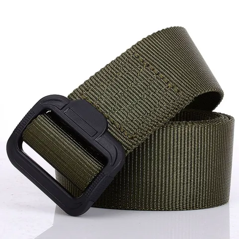 Homme Tactique Nylon Ceinture Sans Métal Plastique Boucle Léger Tissé Toile Ceinture Pour Extérieur Randonnée Voyage Décontracté Pantalon