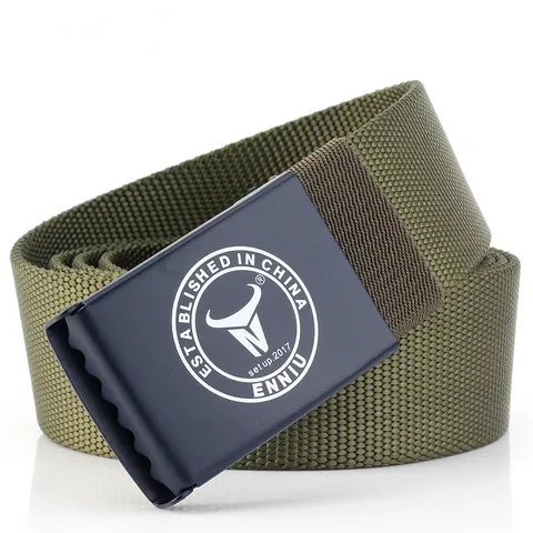 Ceinture Tactique en Nylon pour Hommes Avec Boucle Automatique en Plastique POM Anti-allergie Sangle Décontractée Extérieur