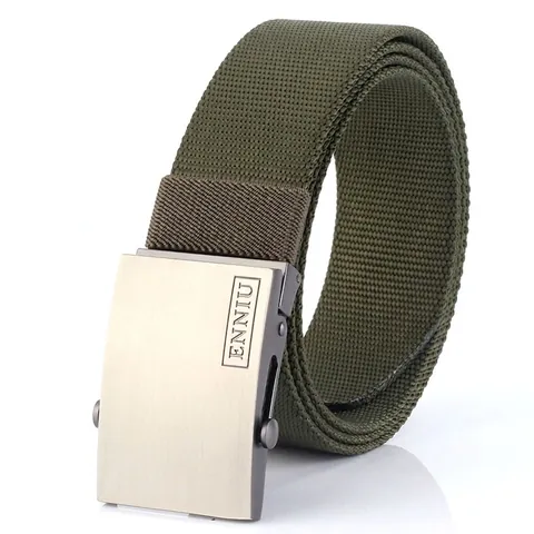 Cintura Tattica da Uomo in Nylon Con Fibbia Automatica in Lega Ispessita Heavy Duty Stile Militare Outdoor Lavoro Casual