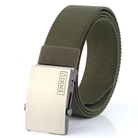 Cintura Tattica da Uomo in Nylon Con Fibbia Automatica in Lega Ispessita Heavy Duty Stile Militare Outdoor Lavoro Casual