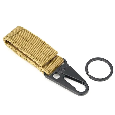 Portachiavi Tattico in Fettuccia di Nylon Con Gancio a Becco d'Aquila Moschettone da Cintura Robusto per Esterni