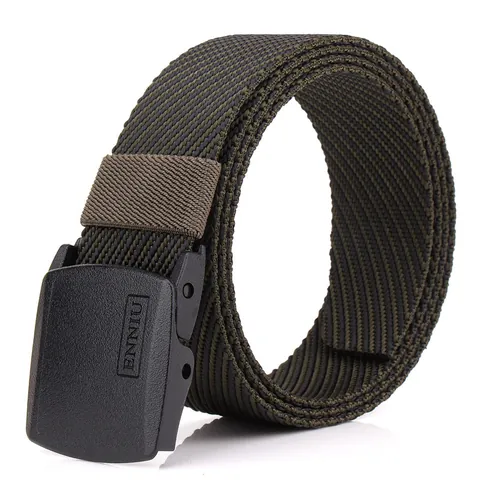 Cintura in Nylon Casual da Uomo Con Fibbia in Plastica Senza Metallo Ipoallergenica Tattica Outdoor Intrecciata Cintura